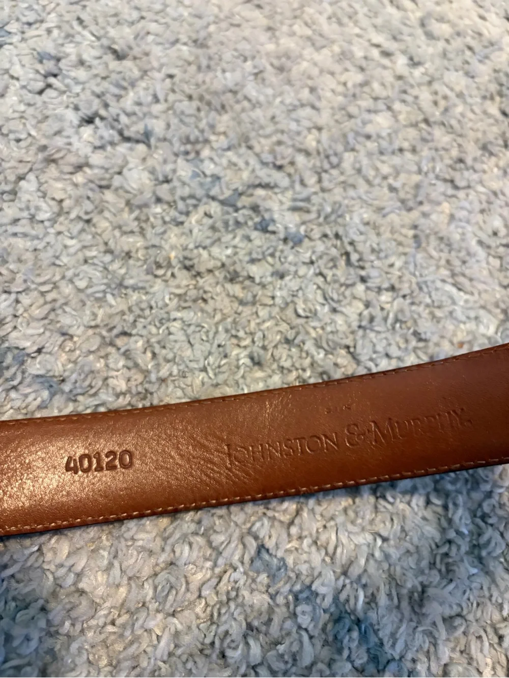 Johnston & Murphy Alligator Embossed Leather Belt Sz 38 Made in USA